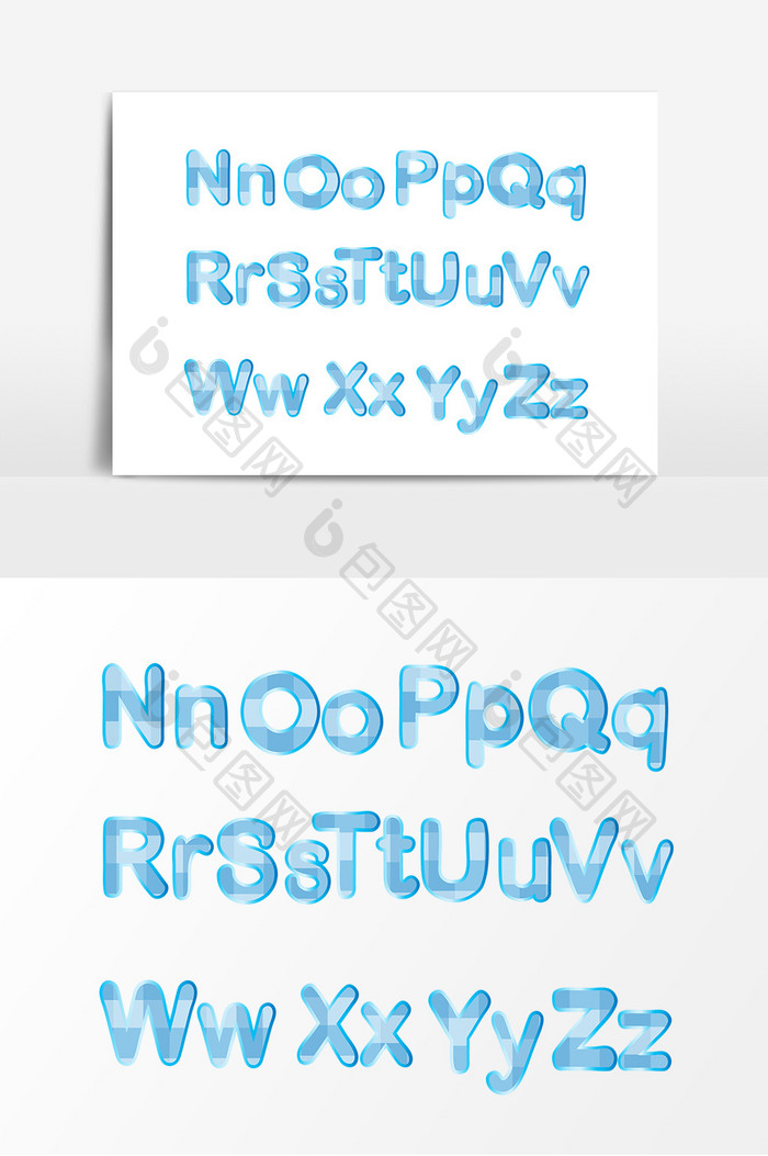 蓝色英文字母设计素材