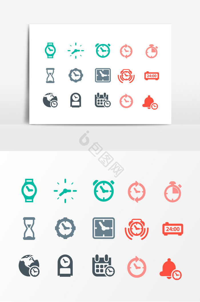 彩色图标钟表时间图片