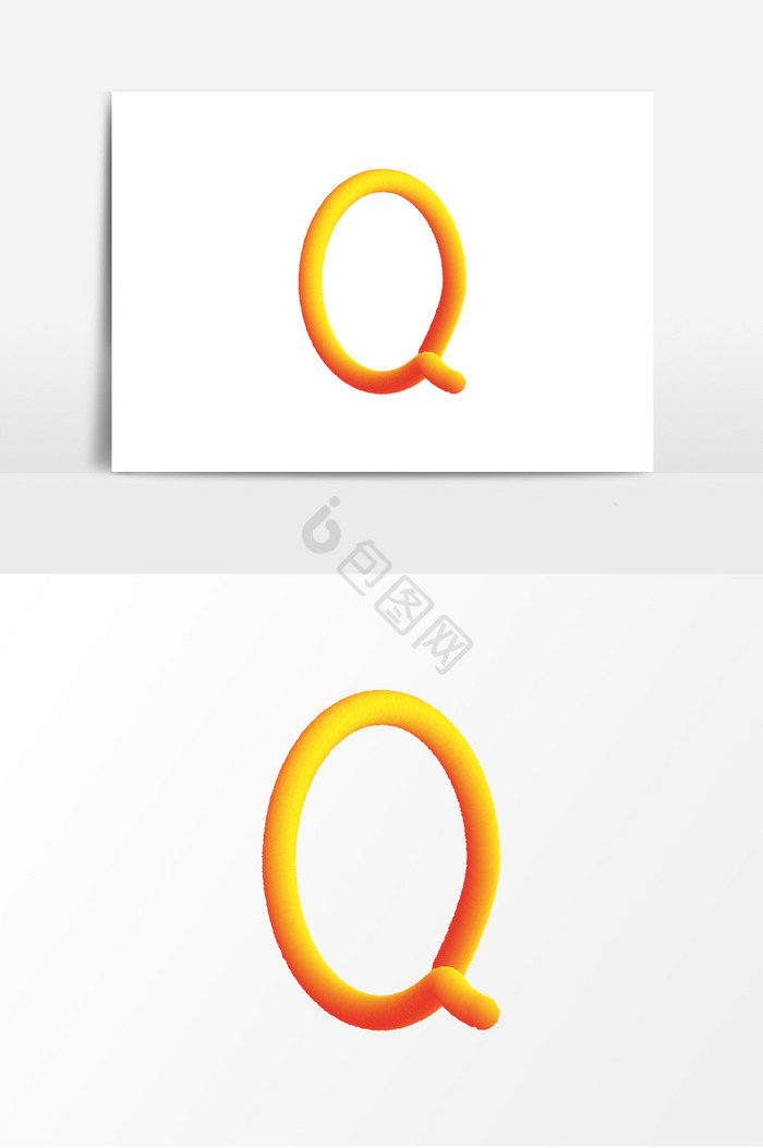 毛绒绒英文字母Qq艺术字图片