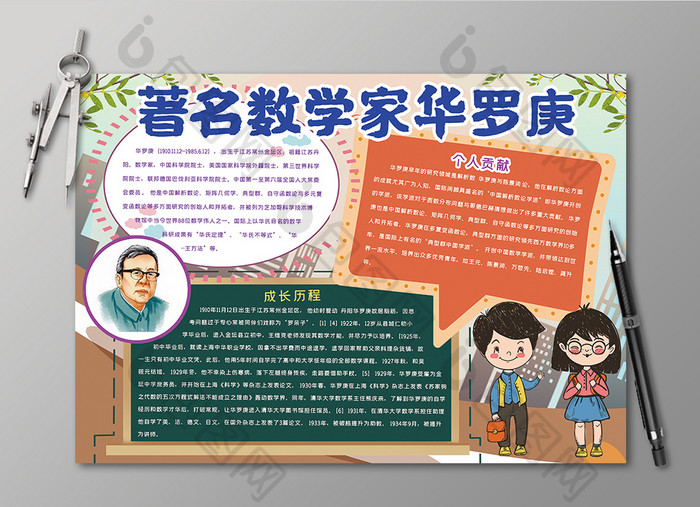 华罗庚数学家简介手抄报
