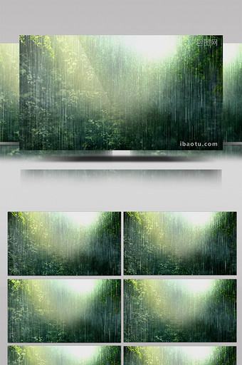下雨绿色森林晚会企业宣传合成背景视频图片