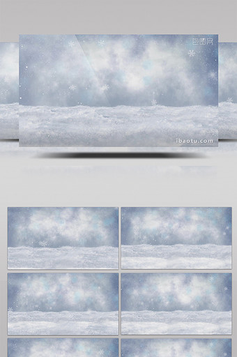 白色雪花掉落雪景梦幻大气晚会背景视频图片