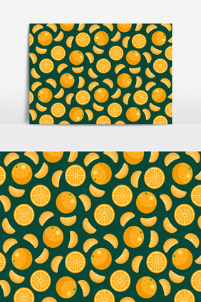 手绘橘子水果底纹元素设计