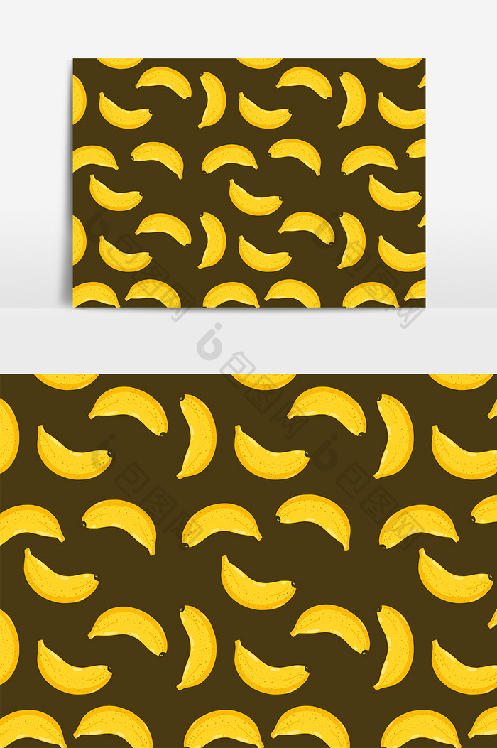 手绘香蕉水果底纹元素设计