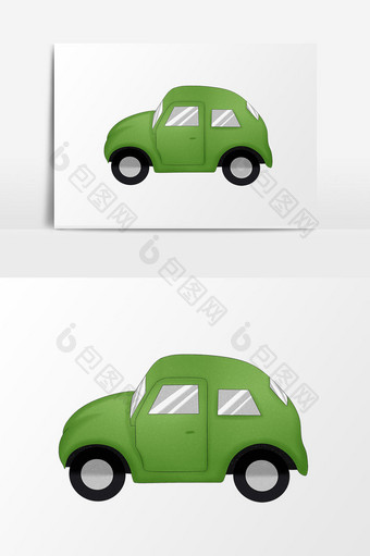 可爱童趣儿童玩具元素免扣绿色玩具小汽车图片
