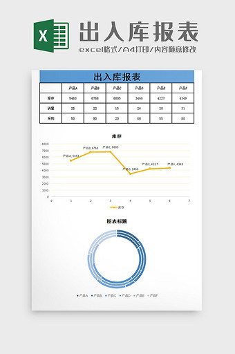 出入库报表Excel模板图片