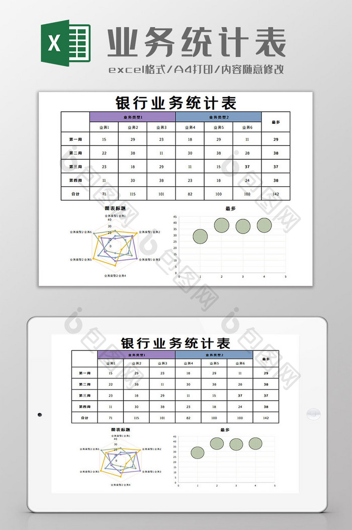 业务统计表Excel模板