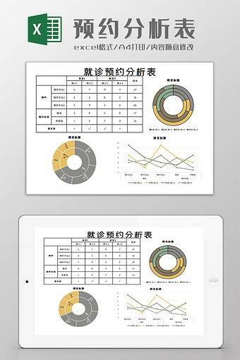 就诊预约分析表Excel模板