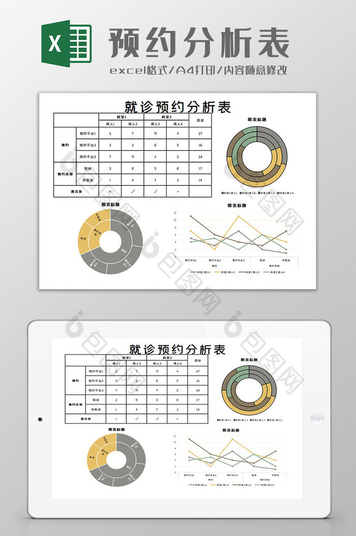 就诊预约分析表Excel模板