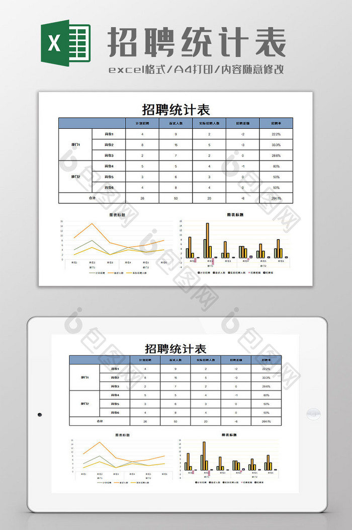 招聘统计表Excel模板