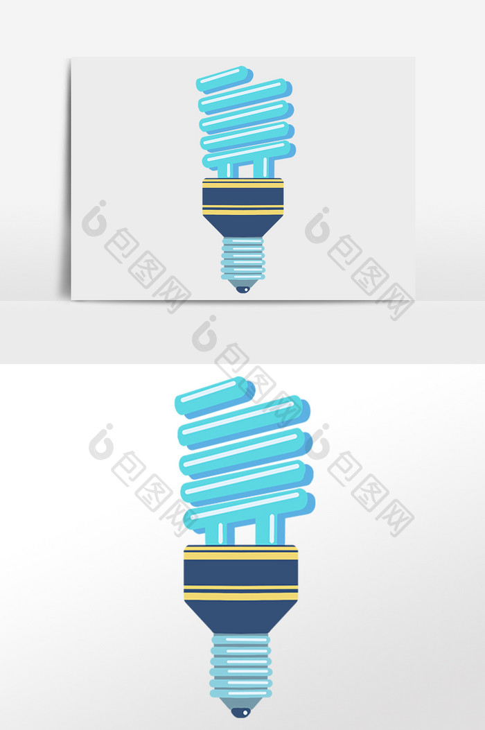 手绘生活用品LED节能灯泡插画