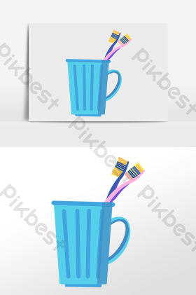 生活用品洗漱牙刷插画
