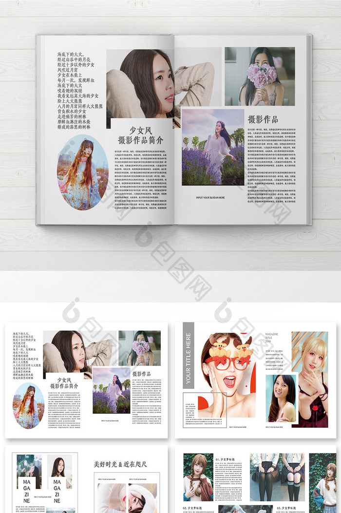 时尚高端少女风摄影杂志宣传册