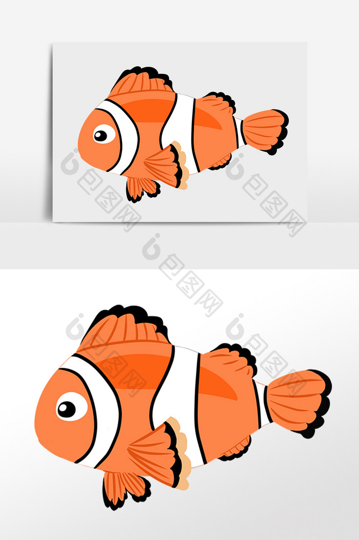 卡通海洋生物小丑鱼插画