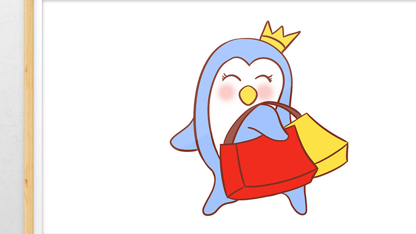 蓝色企鹅疯狂购物买买买动态表情包