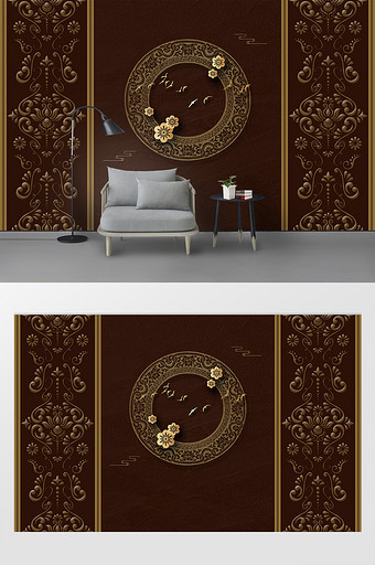 现代中国风古典纹理背景墙图片