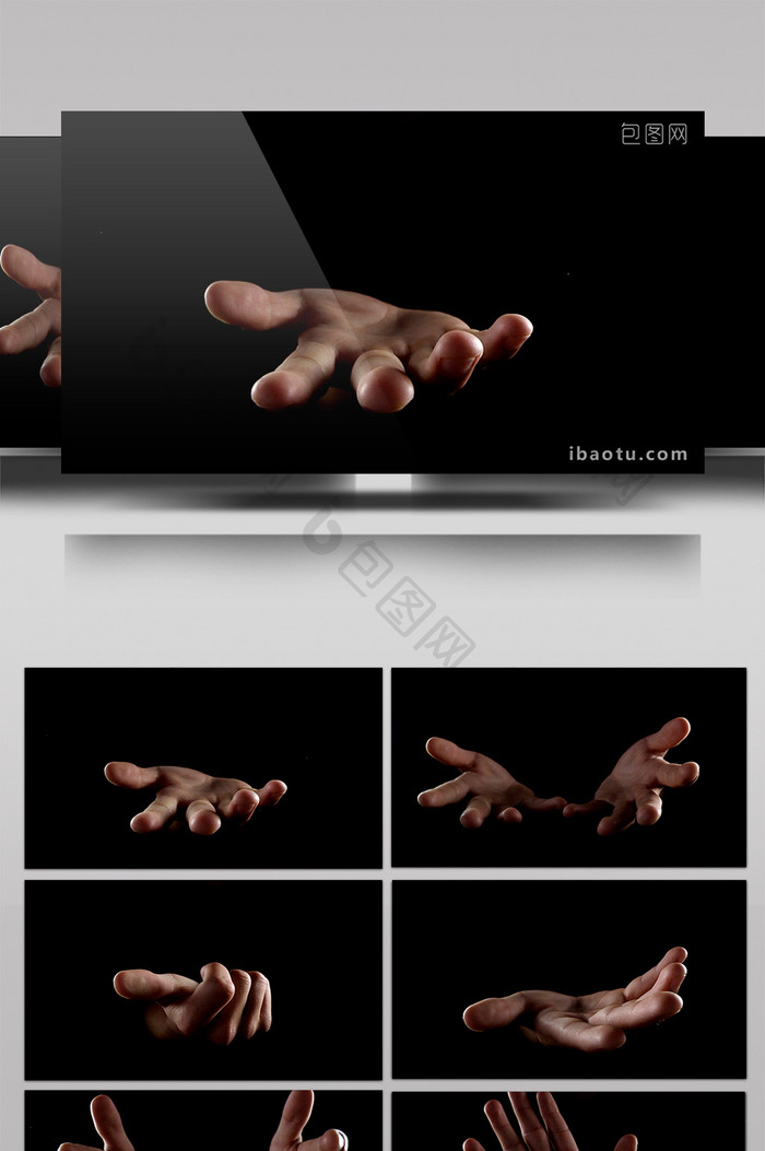 7款真实手势动画背景合成特效元素素材视频