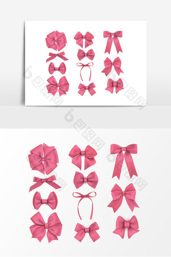 粉色蝴蝶结装饰素材图片