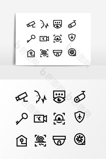 黑色商务办公图标设计素材图片