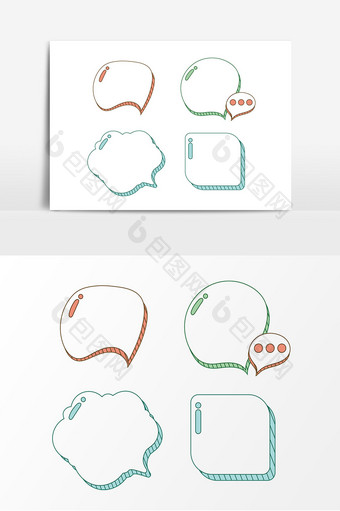 卡通气泡对话框元素图片