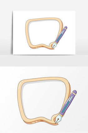卡通对话框钢笔写字板元素