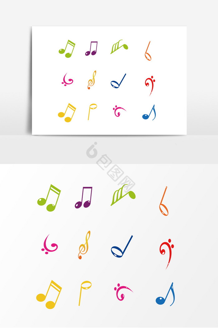 彩色多种音乐符号图片