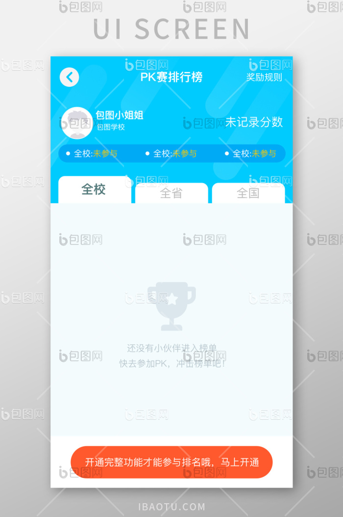 蓝色时尚在线学习教育UI移动界面-包图网