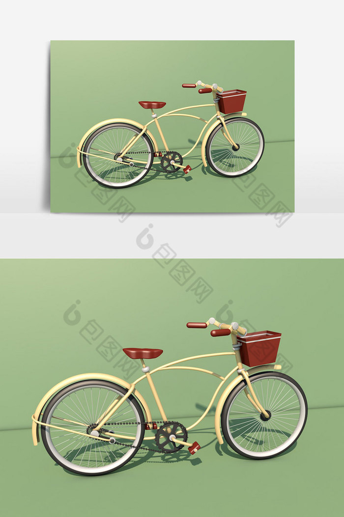 C4D自行车产品模型标准渲染图片图片