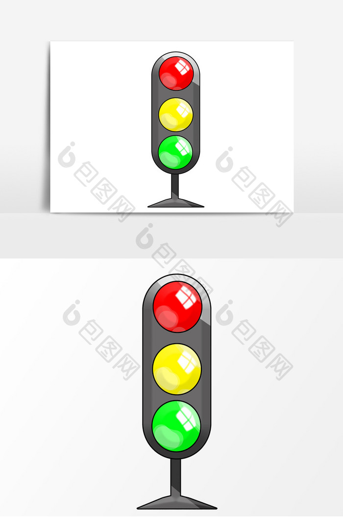 红绿灯指示牌形象元素