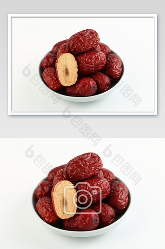 美食食材大红枣高清白底摄影图图片