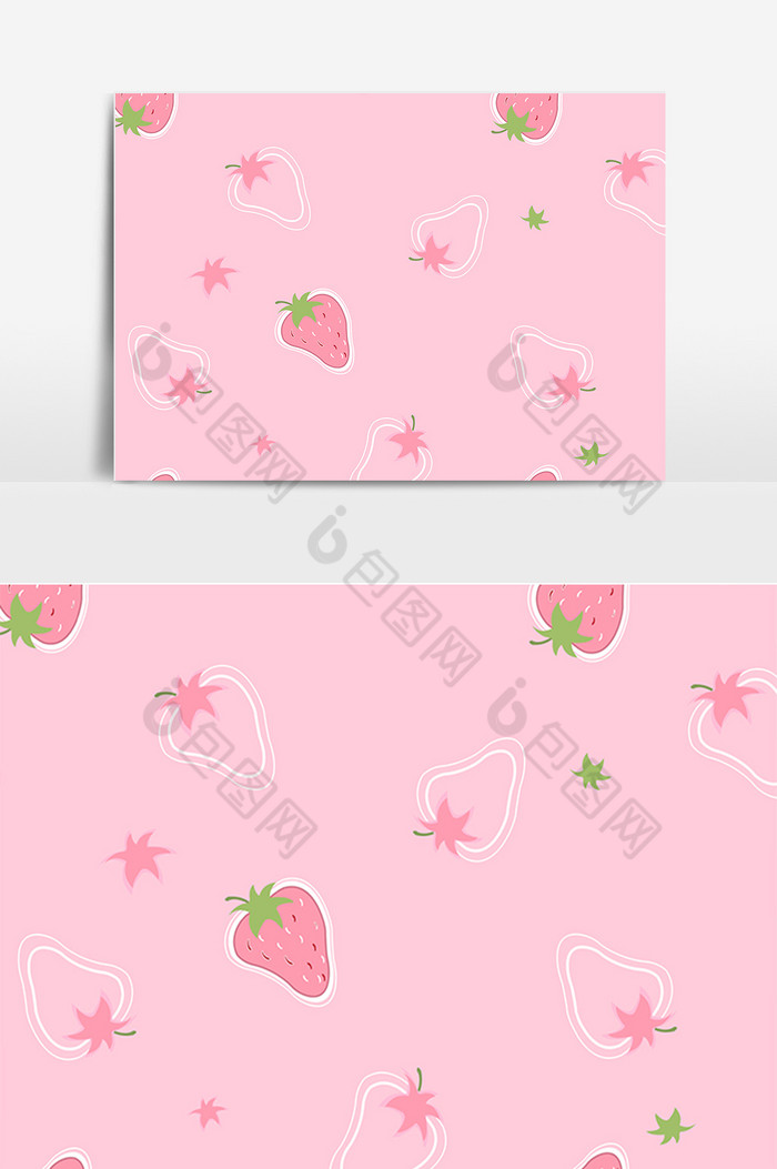 水果草莓底纹装饰插画图片图片