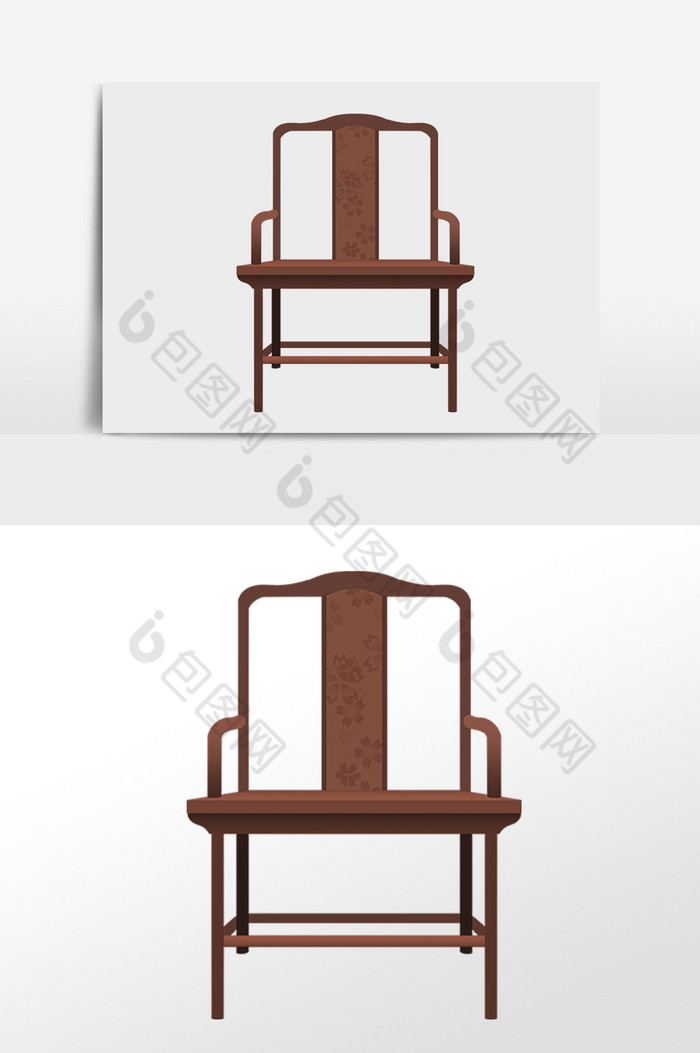 古代国学教育太师椅插画图片