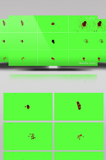 40组血滴绿屏抠像特效视频素材图片