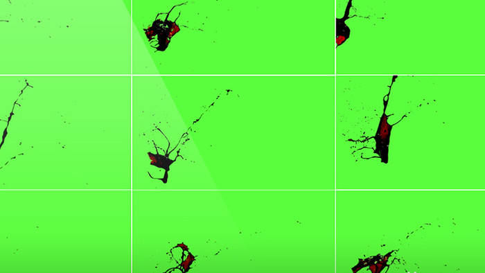 99组血液飞溅绿屏抠像特效视频素材