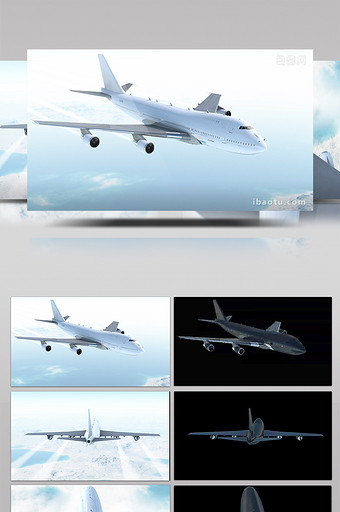 5款飞机飞行动画带通道特效元素素材视频图片