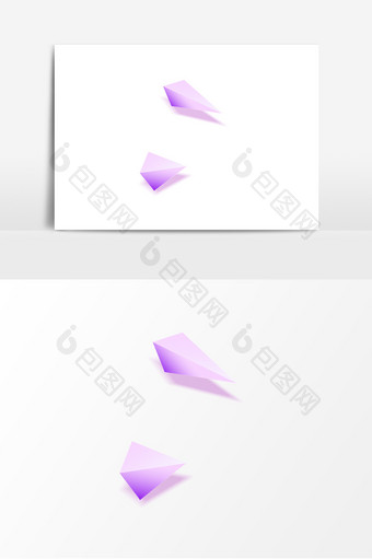 简约渐变紫色立体三角形状装饰元素图片