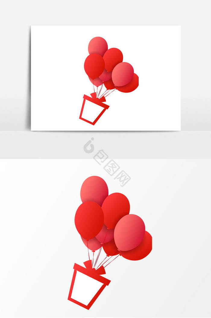 气球礼物盒子装饰图片
