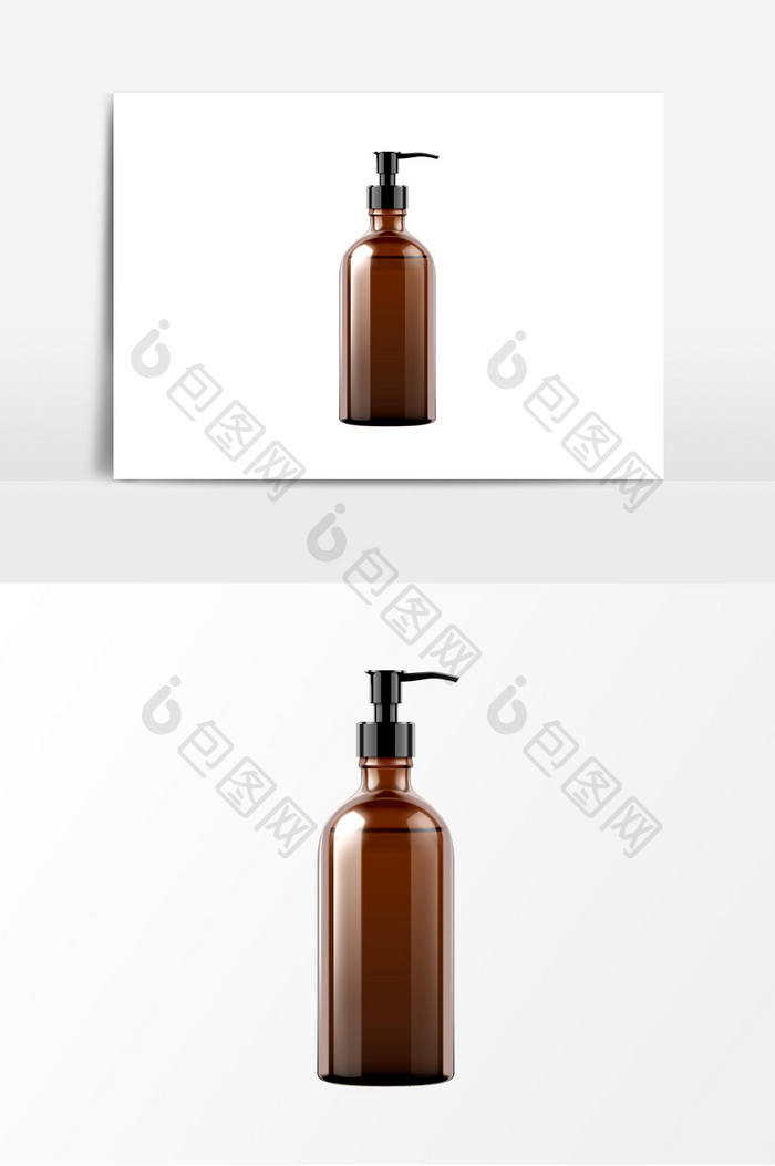 棕色护肤瓶子元素