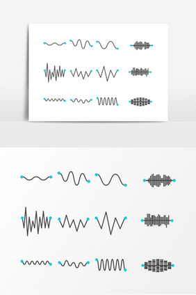 声波线条曲线频率设计素材