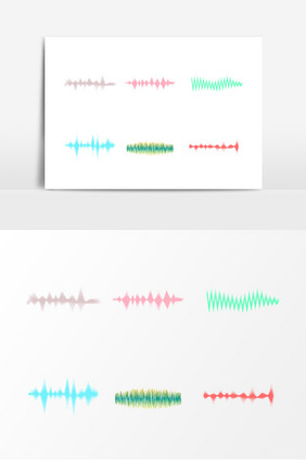 彩色声波线条设计素材