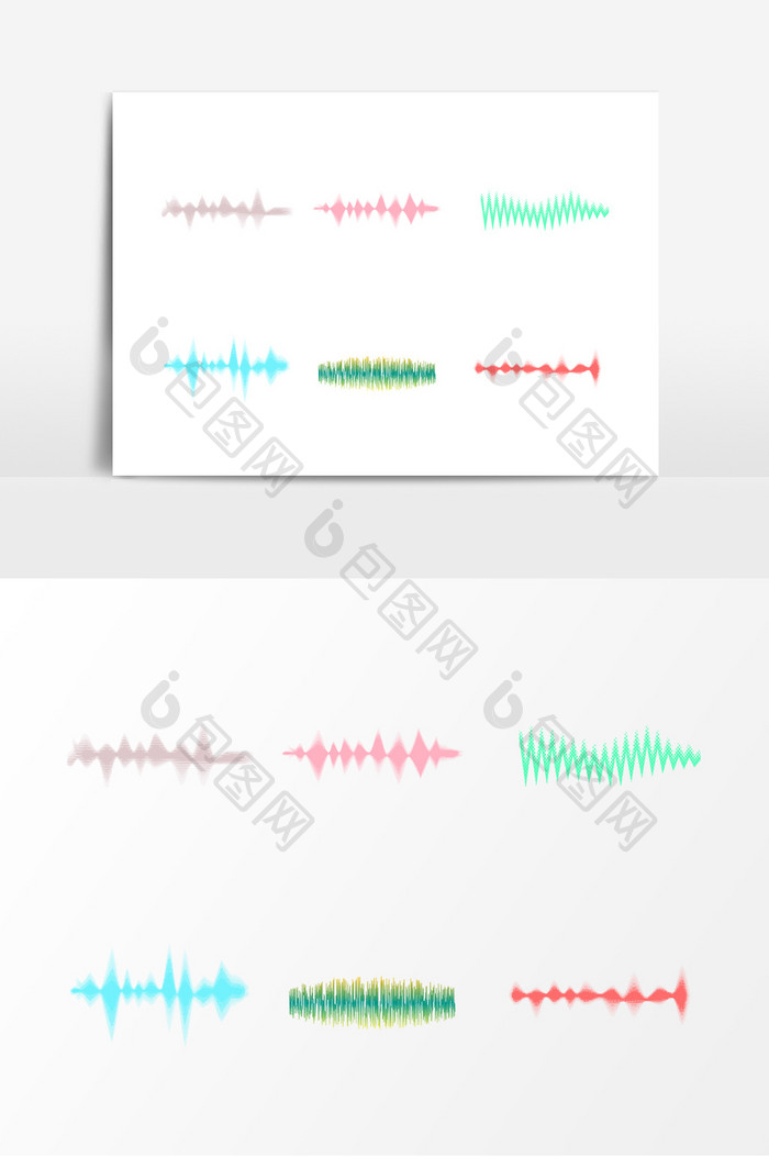 彩色声波线条设计素材