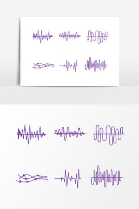 紫色声波频率线条素材