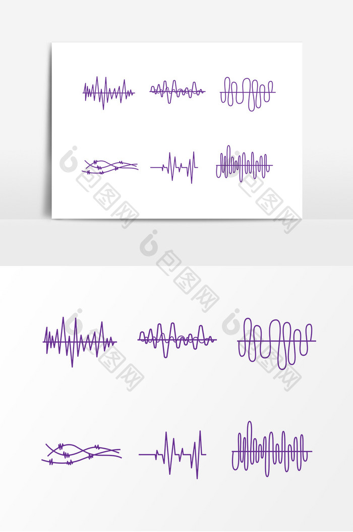 紫色声波频率线条素材