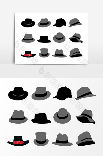 灰色男士帽子设计素材图片