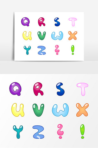 彩色英文字母符号图片下载