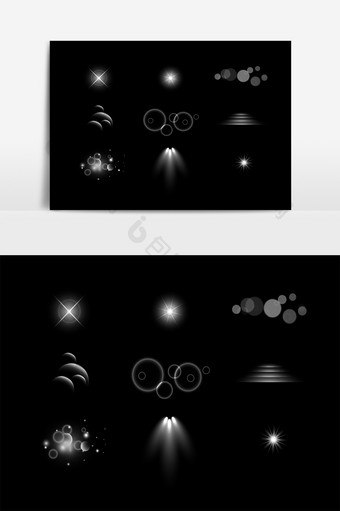 白色星光光效光圈设计素材图片