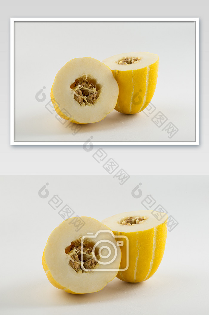 高清水果美食黄金瓜切面摄影图