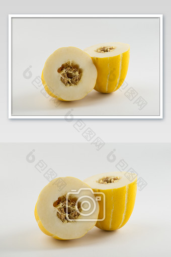 高清水果美食黄金瓜切面摄影图图片