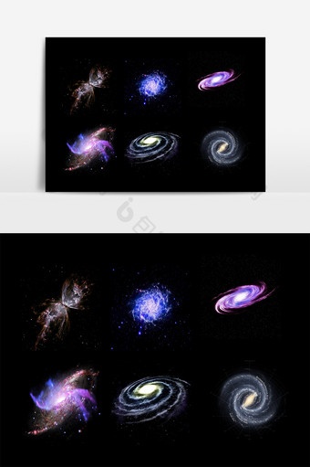 彩色宇宙星空星球光效素材图片