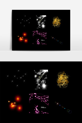 卡通彩色光效效果元素设计